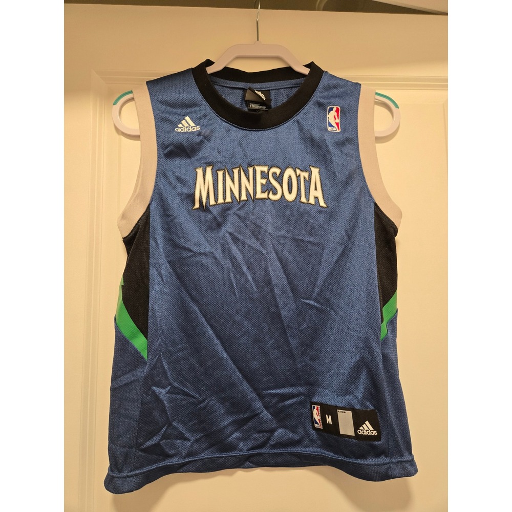 Adidas Minnesota Timberwolves NBA Jersey Youth Medium 10-12 Blue Mesh Basketball